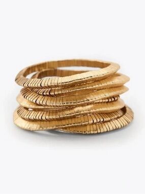 ZARA STYLE PACK OF ELASTICATED BRACELETS GOLDEN TRINNY